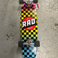 RAD Retro Roller Checker Neon Fade Complete Skateboard Cruiser 7.9” x 28”