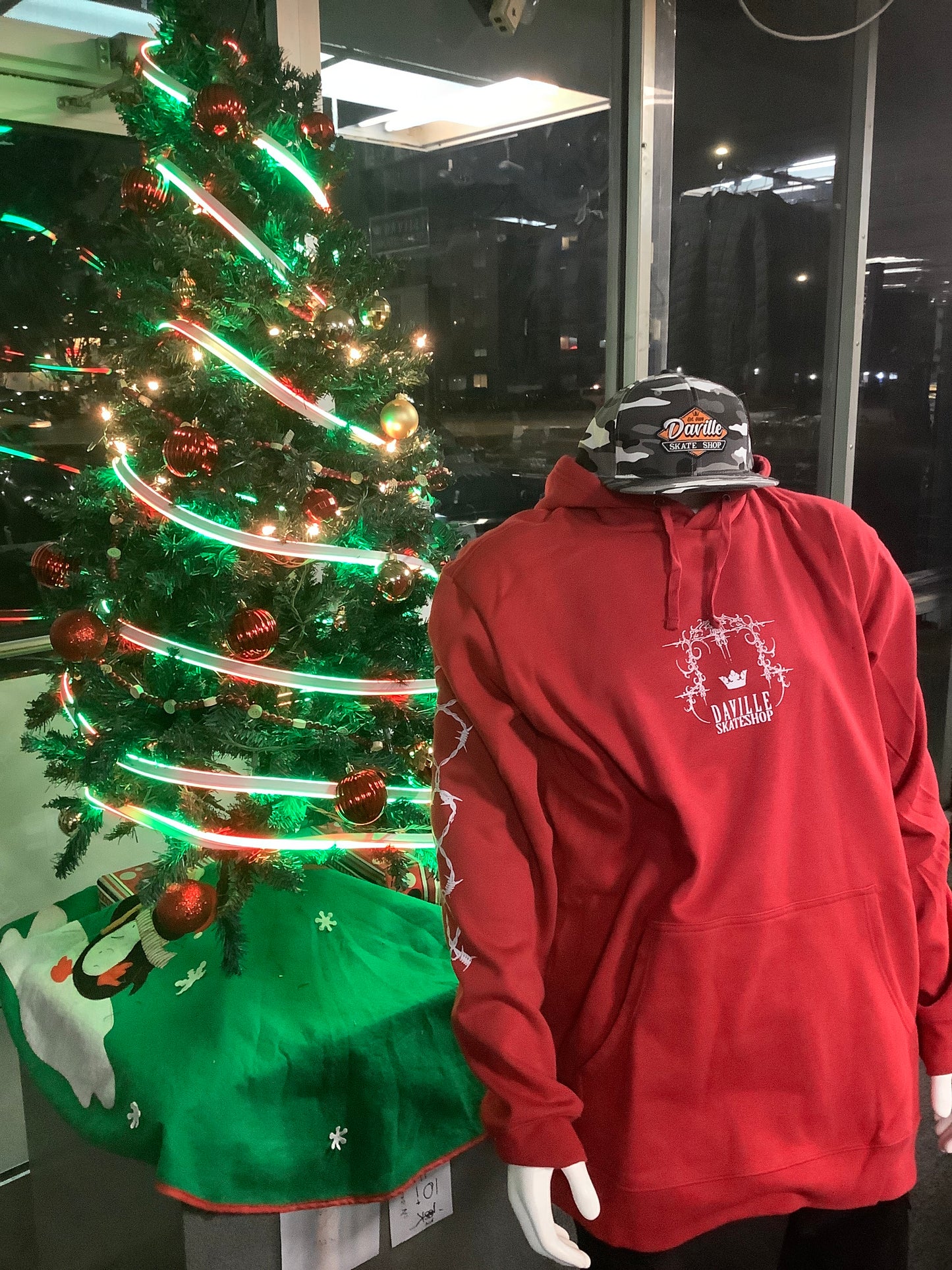 Daville X Crooked Cult Hoodie Black Flame red