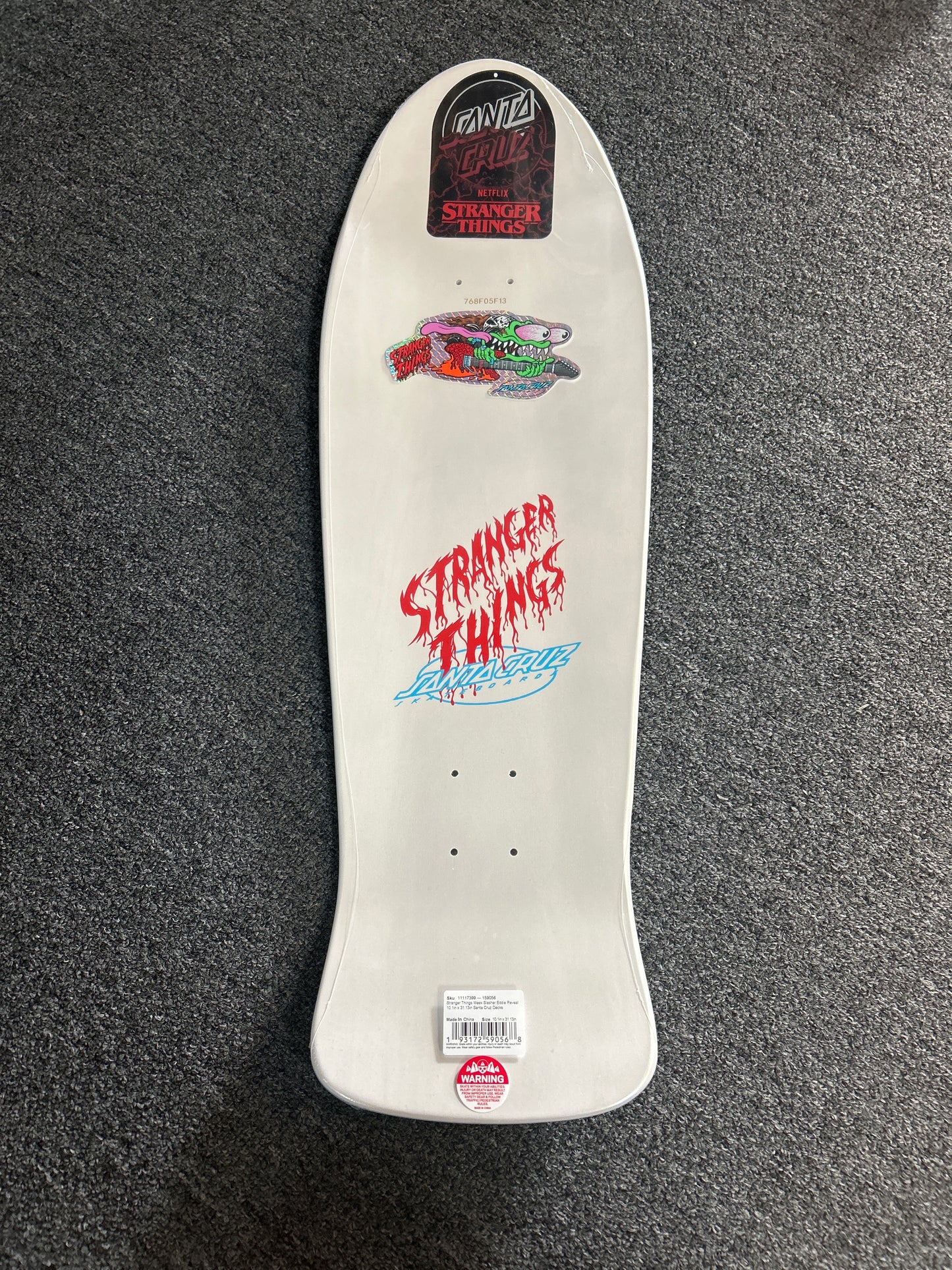 Santa Cruz X Stranger Things 10” deck Meek Slasher Eddie Reveal GLOW IN THE DARK