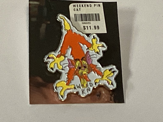 Weekend Enamel Lapel Pin Cat