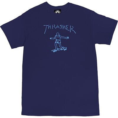 Thrasher Gonz Logo XL T Shirt navy / lt blue