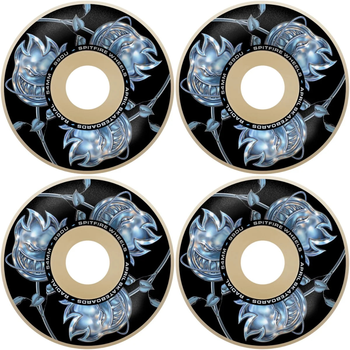 Spitfire x April F4 Radials 54mm 99a Skateboard Wheels