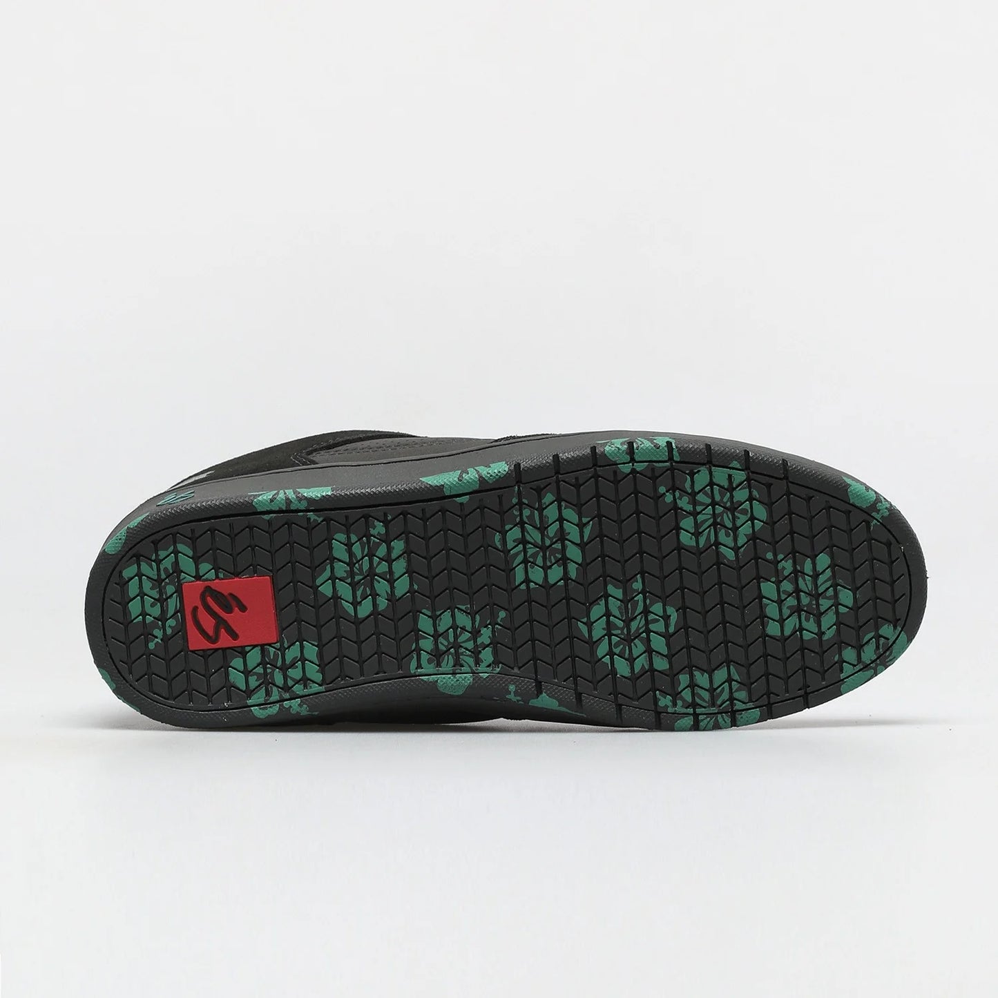 ES Accel Size 7 Slim Black/Green Skateboard Shoes