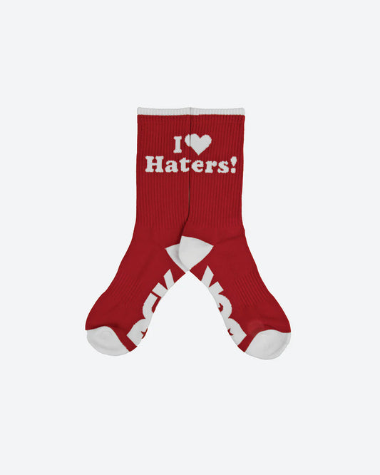 DGK SOCKS I LOVE HATERS CRIMSON/WHITE