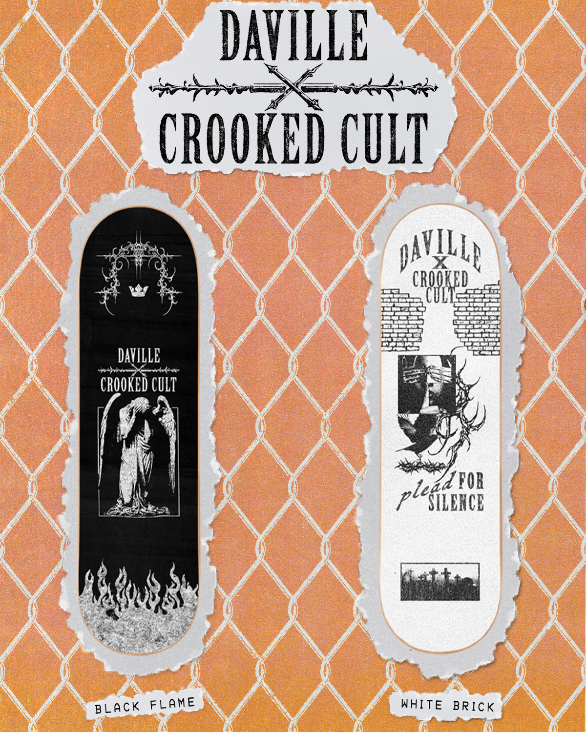 Daville deck 8.25” Crooked Cult White Brick O shape