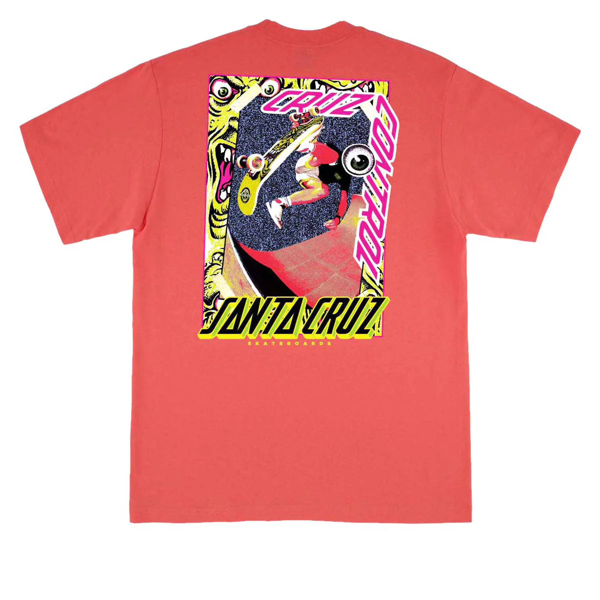 Santa Cruz Roskopp Cruz Control T-Shirt Coral