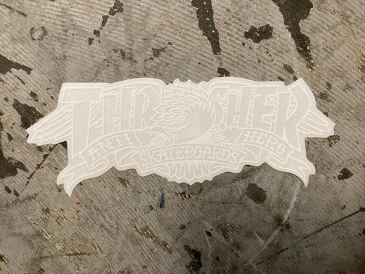 Thrasher X Antihero sticker banner 8” white