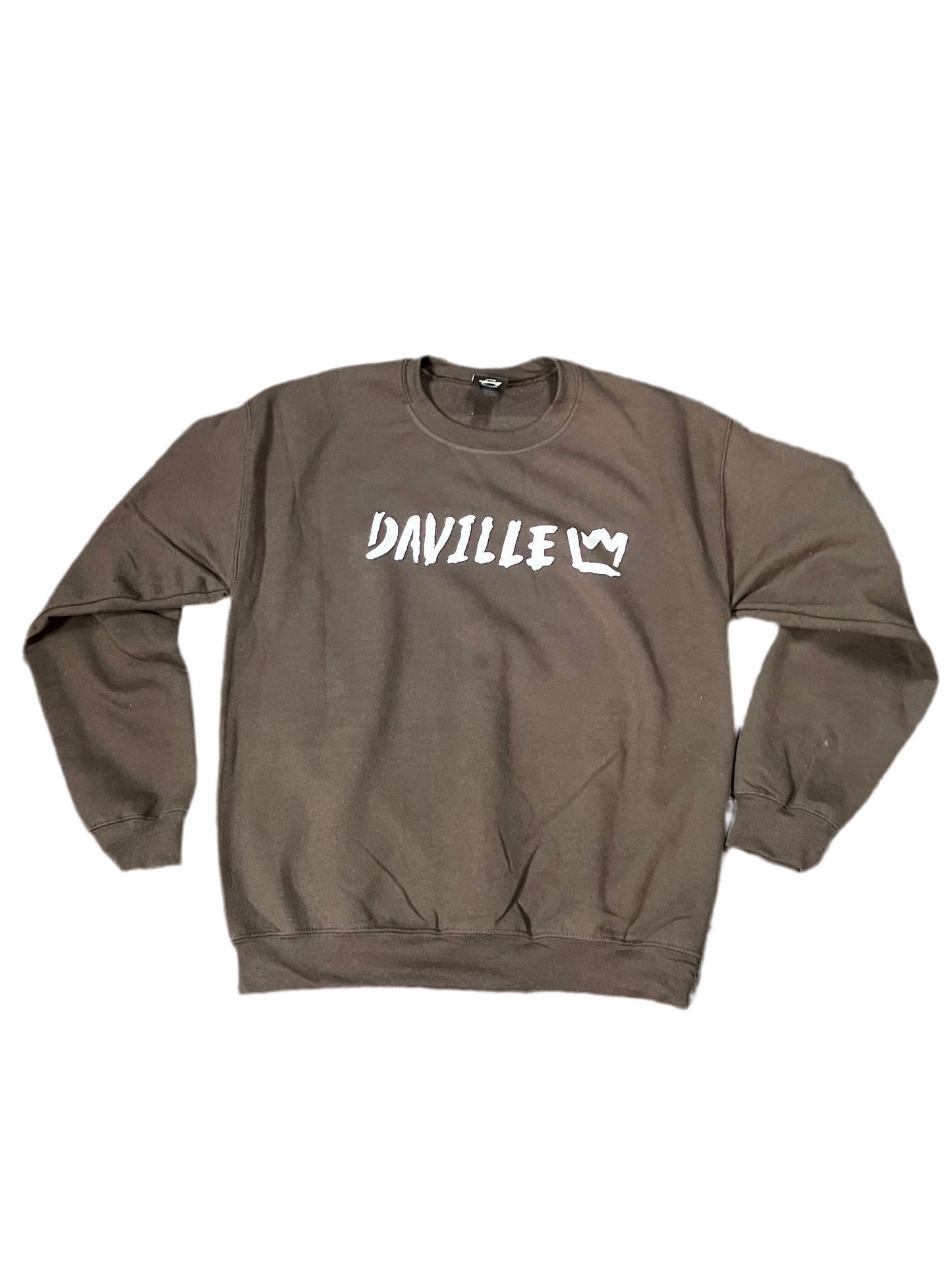 Daville crew SweatShirt - Tag Logo (Brown)