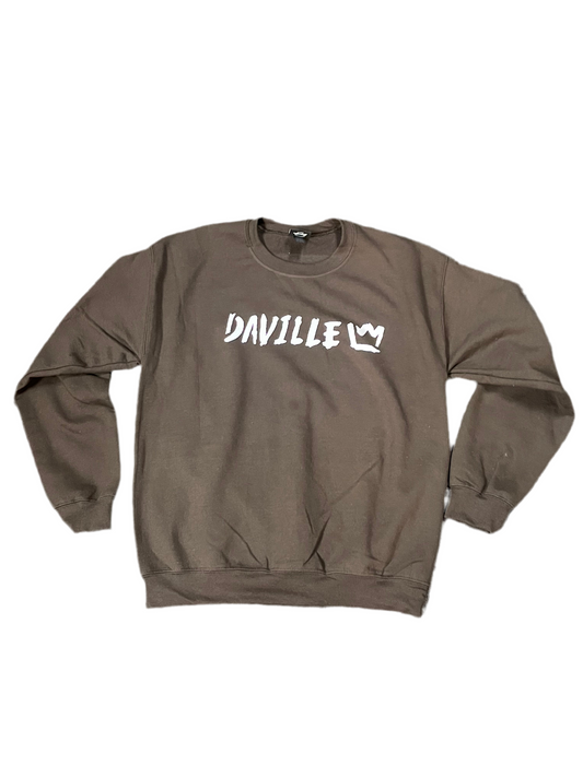 Daville crew SweatShirt - Tag Logo (Brown)