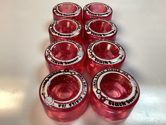 Moxi Wheels for Roller Skates Outdoor Wheels set 8pk Strawberry Glitter 78A
