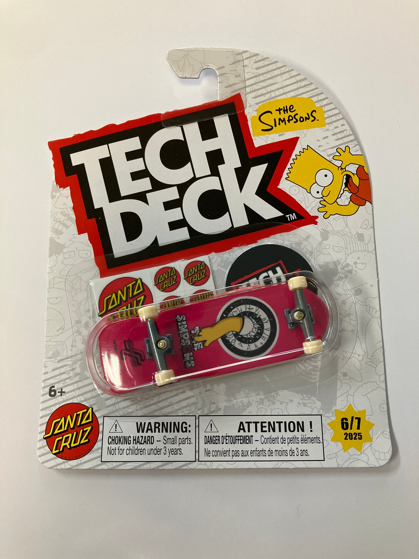 Tech Deck fingerboard Santa Cruz x the Simpsons old school shape Roskopp