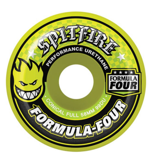 Spitfire F4 Conical Full 58mm 99A Yellow Wheels