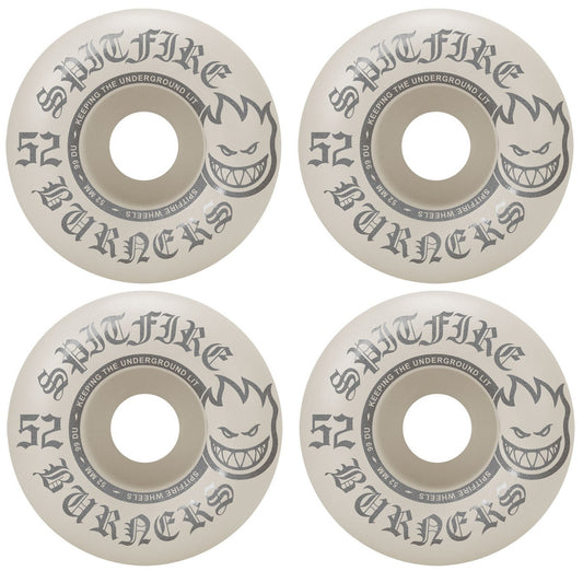 Spitfire Burners 52mm 99a White/Silver Skateboard Wheels