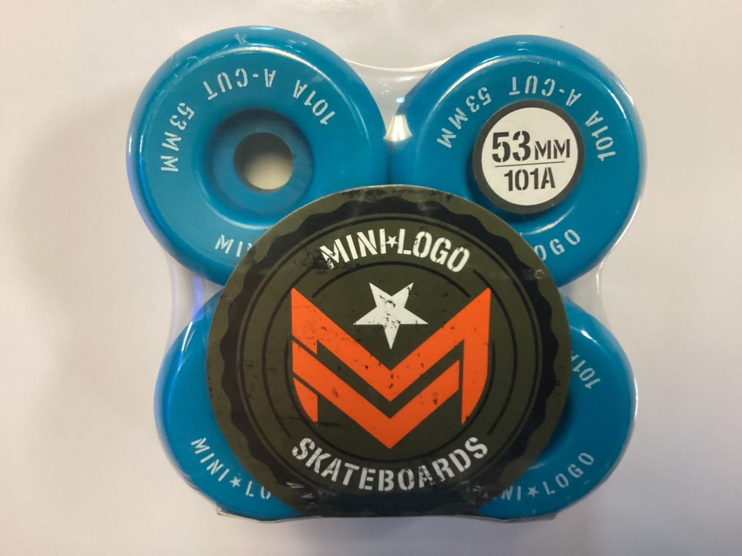 Mini Logo Blue Wheels 101A A-Cut