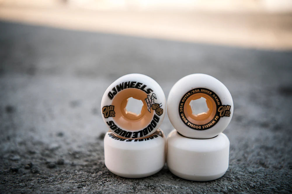 OJ 54mm Double Duro White Gum Hardline 99a/95a OJ Skateboard Wheels