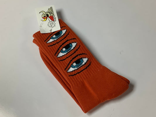 TOY MACHINE SOCKS EYE STACK RED