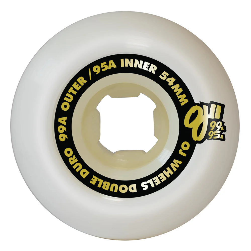 OJ 54mm Double Duro White Gum Hardline 99a/95a OJ Skateboard Wheels