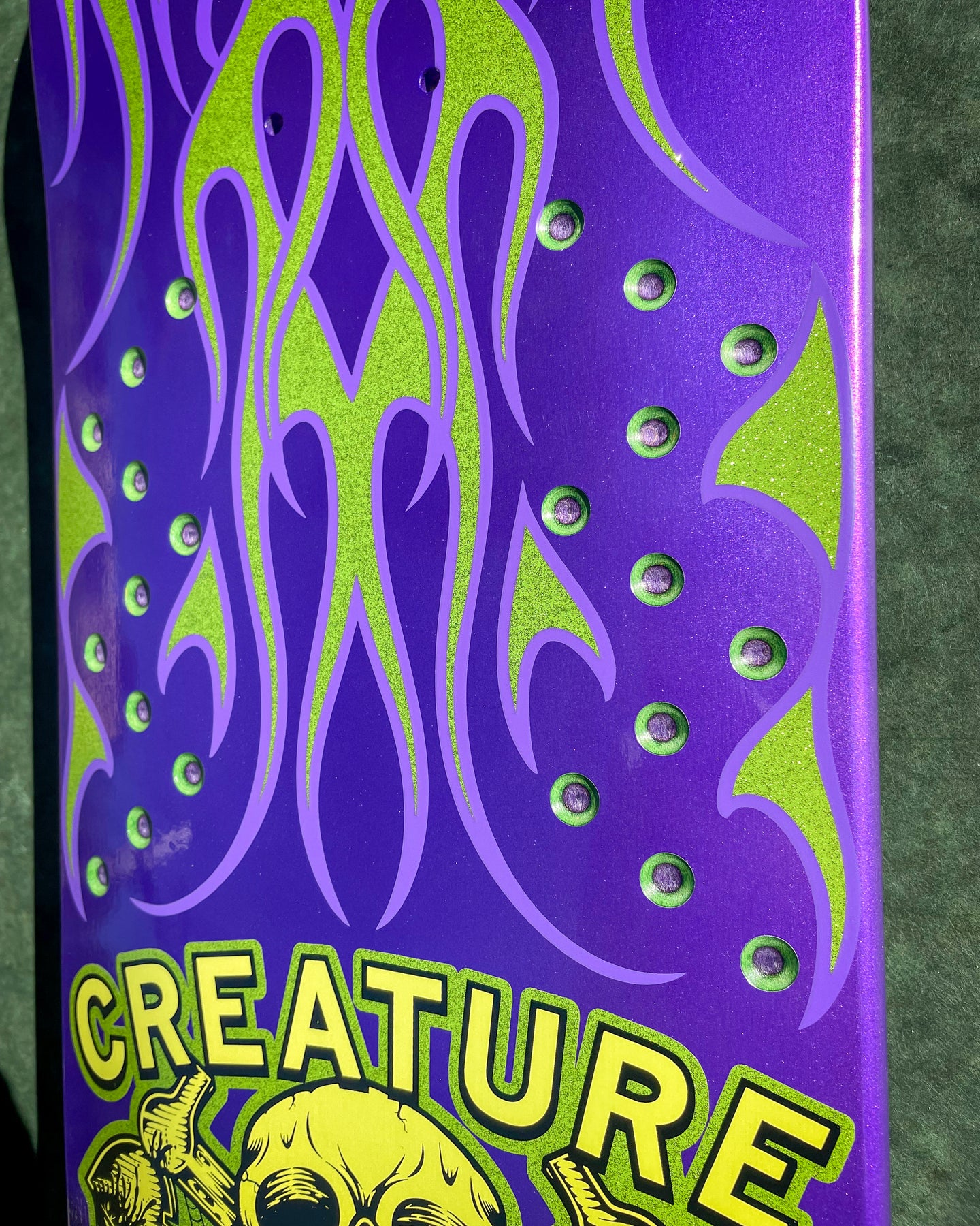 Creature 8.5 skateboard deck Chop Shop Flame