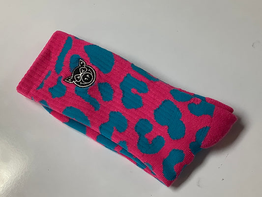 PIG SOCKS LEOPARD PINK
