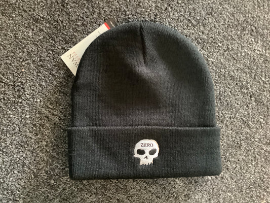 Zero beanie skull embroidered black white hat
