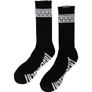 INDEPENDENT TILE SPAN CREW 1 PAIR SIZE 9-11 BLACK CHARCOAL SOCKS