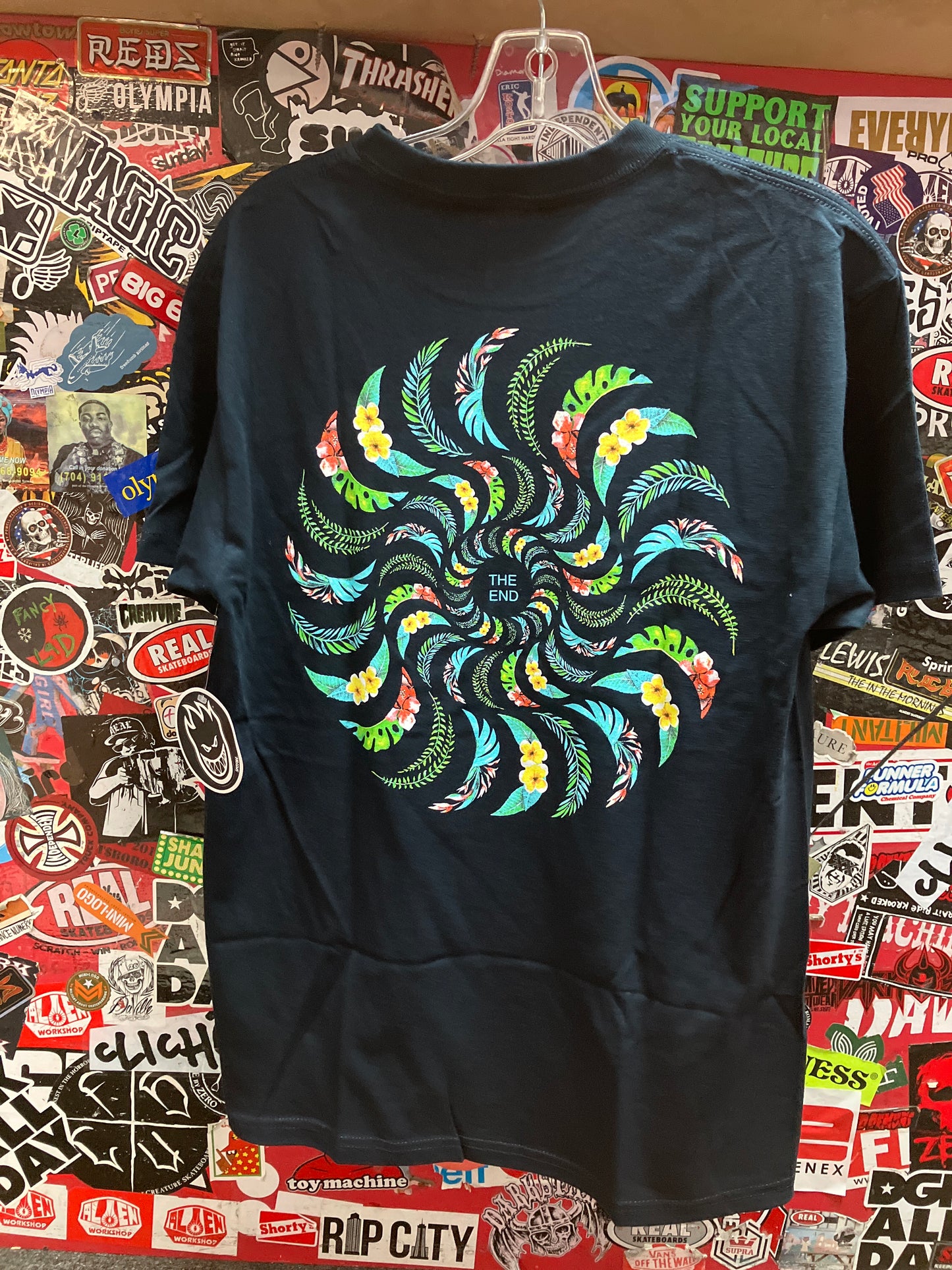 Spitfire Floral Tee Shirt Navy