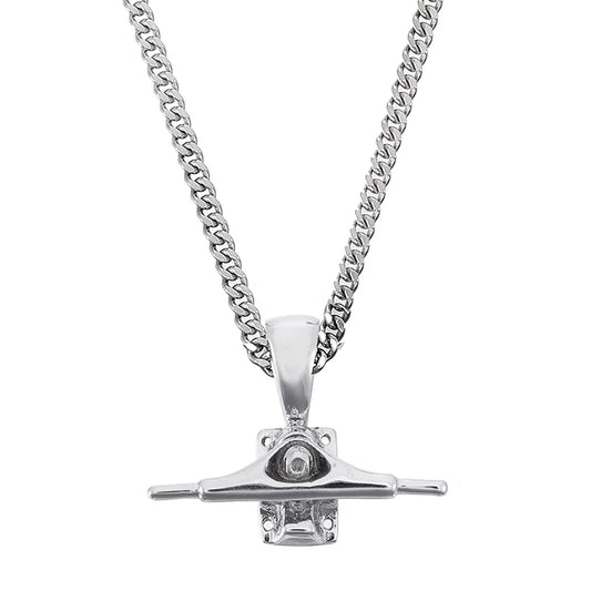 HERMOSA SKATE Skateboard Truck Pendant SILVER 21” chain