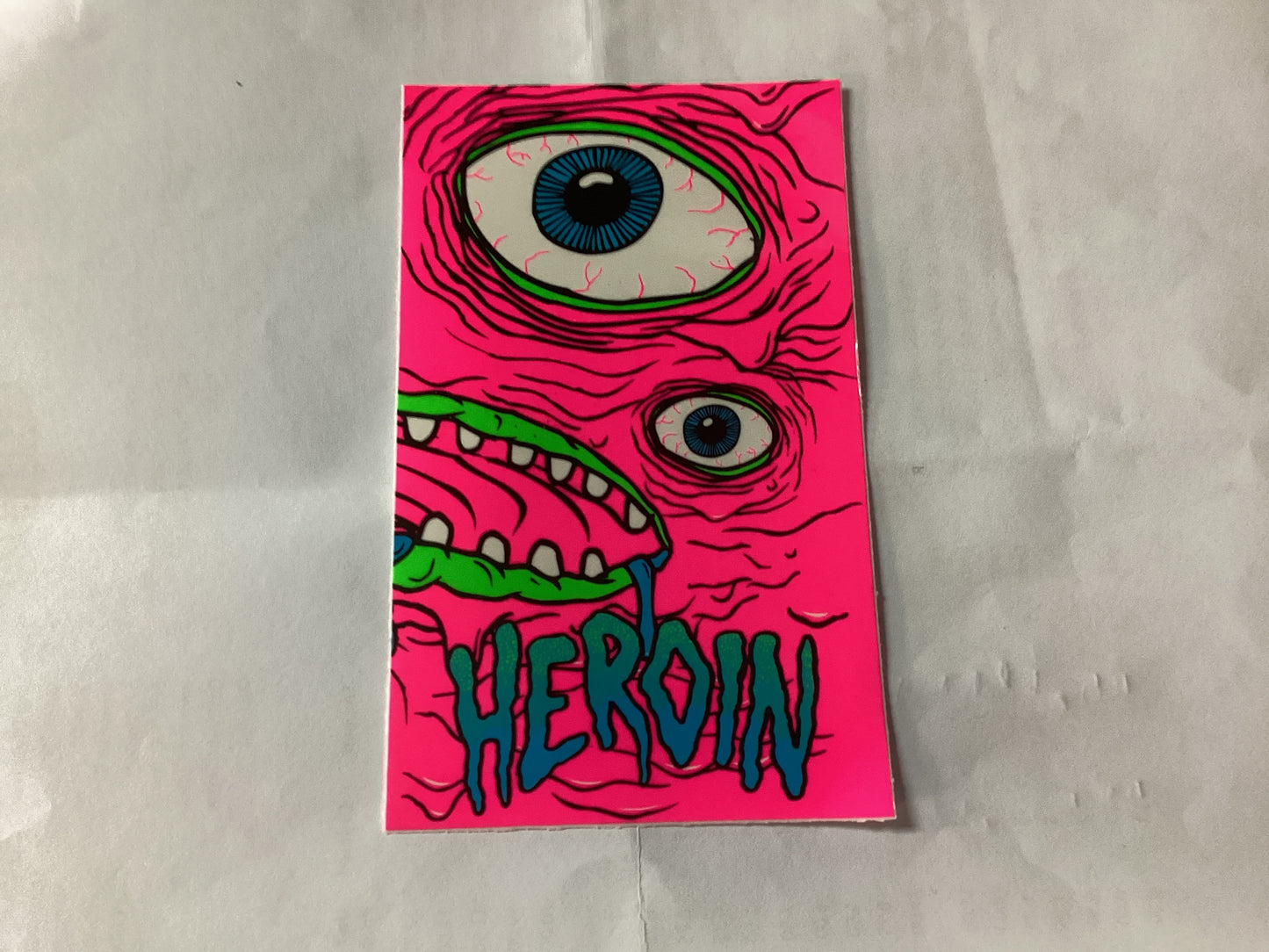 Heroin Sticker Pink Mush Face