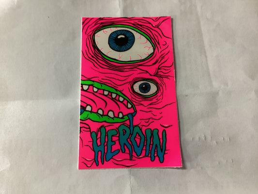 Heroin Sticker Pink Mush Face