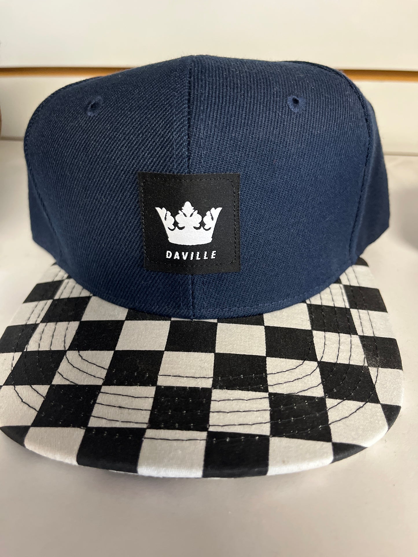 Daville youth hat Navy/Checker