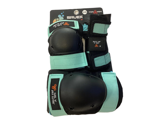Triple Eight Saver Series XS Protective 3-Pack.  Pads set KNEE ELBOW WRIST SKATE LIKE A GIRL