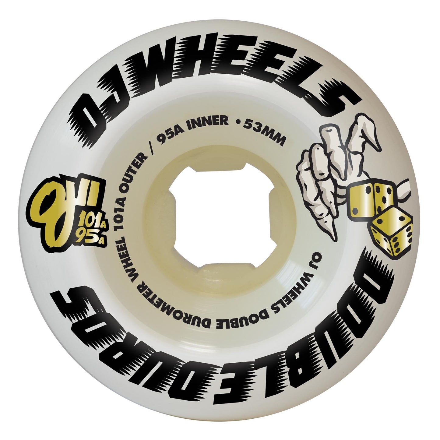 OJ 53mm skateboard wheels Double Duro White Mini Combo 101a/95a