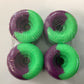 Dogtown Skateboard Wheels 60mm 99A K-9 80’s NEON GREEN/PURPLE SPLIT