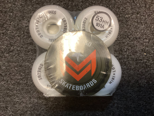 Mini Logo Skateboard Wheels Sidecut 101A 53mm white w black