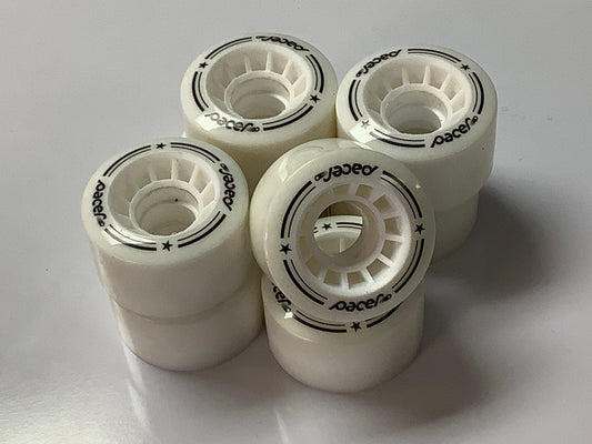 PACER ROLLER SKATE WHEELS WHITE for roller skates set of 8