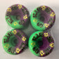 Dogtown Skateboard Wheels 60mm 99A K-9 80’s NEON GREEN/PURPLE SPLIT