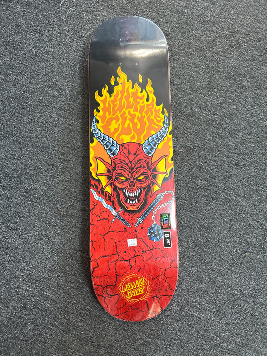 Santa Cruz X Stranger Things 8.25 deck Hellfire Club GLOW IN THE DARK
