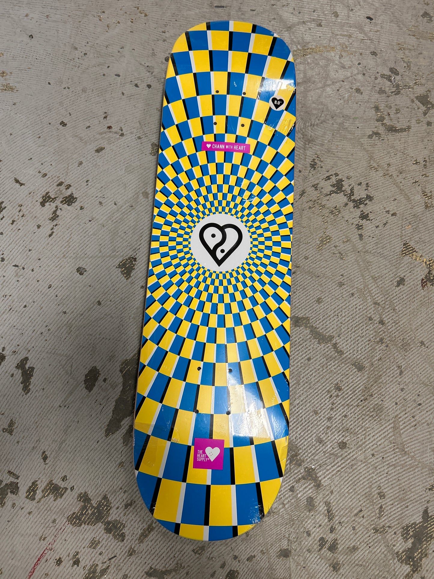 Heart Supply 8.0 deck Chris Chann Illusion Embossed Pro Model who