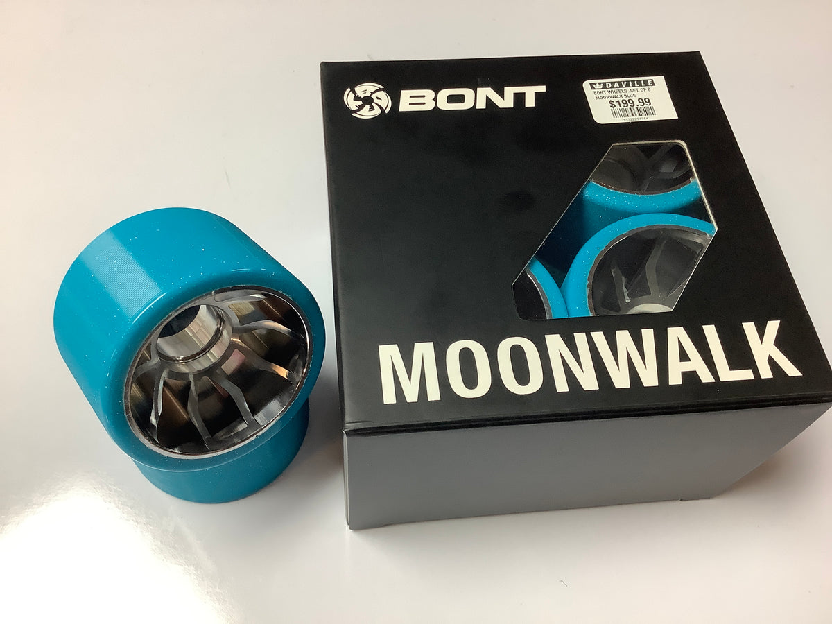 Bont Roller Skate Wheels MOONWALK JAM-SPEED 96A - 64mm blue sparkle indoor set of 8