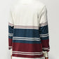 Primitive Paxton White Long-Sleeve Polo Shirt Cream Stripe Size XL