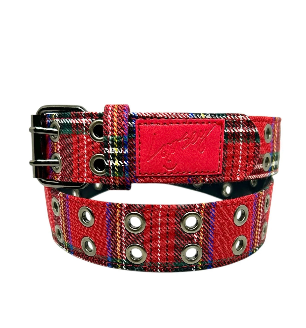 LOOSEY PLAID GROMMET HOLE BELT