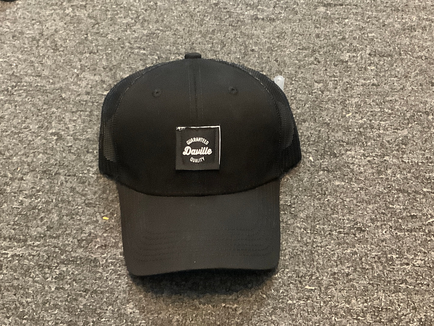 Daville trucker hat SnapBack curve brim guarantee logo black
