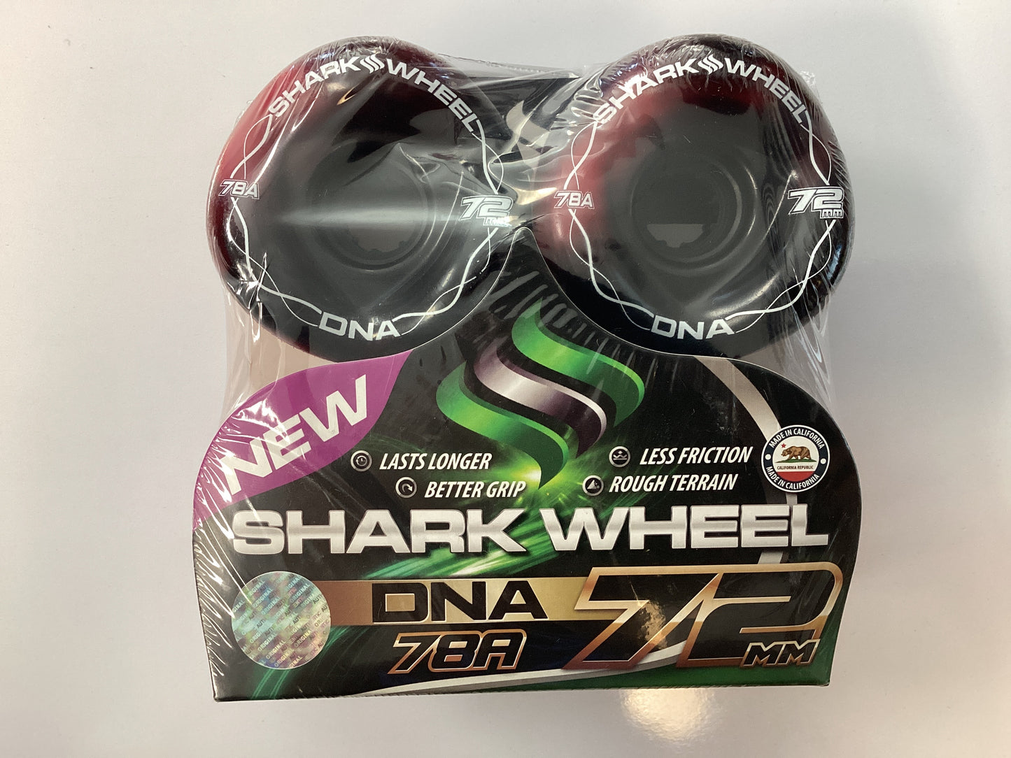 Shark Skateboard Wheels 72mm 78A DNA BLACK/RED