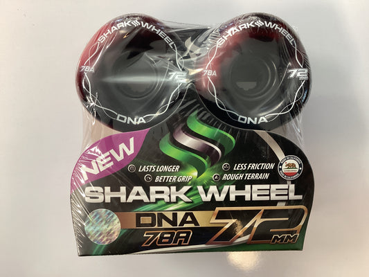Shark Skateboard Wheels 72mm 78A DNA BLACK/RED