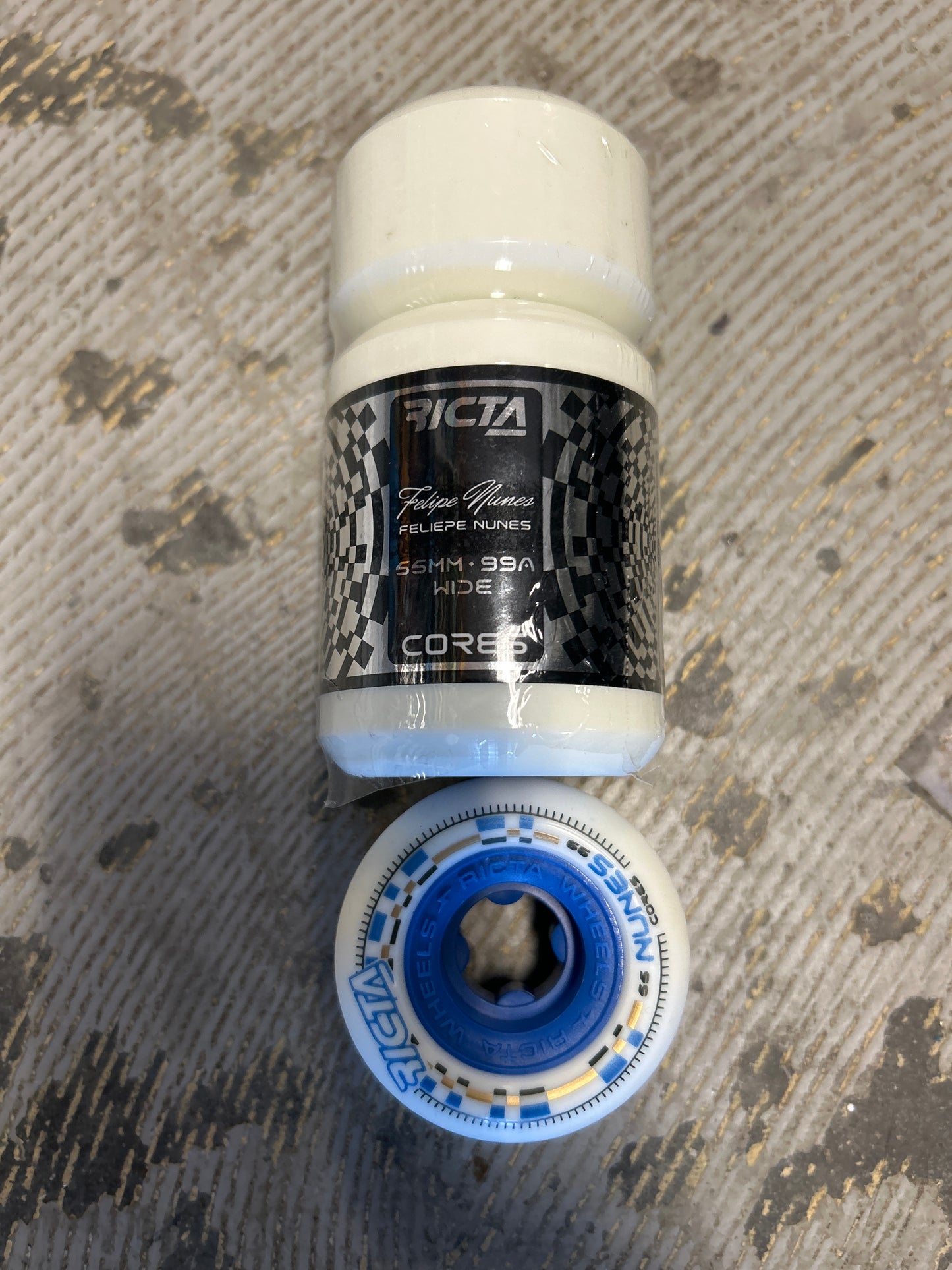 Ricta 55mm wheels Felipe Nunes wide white blue core