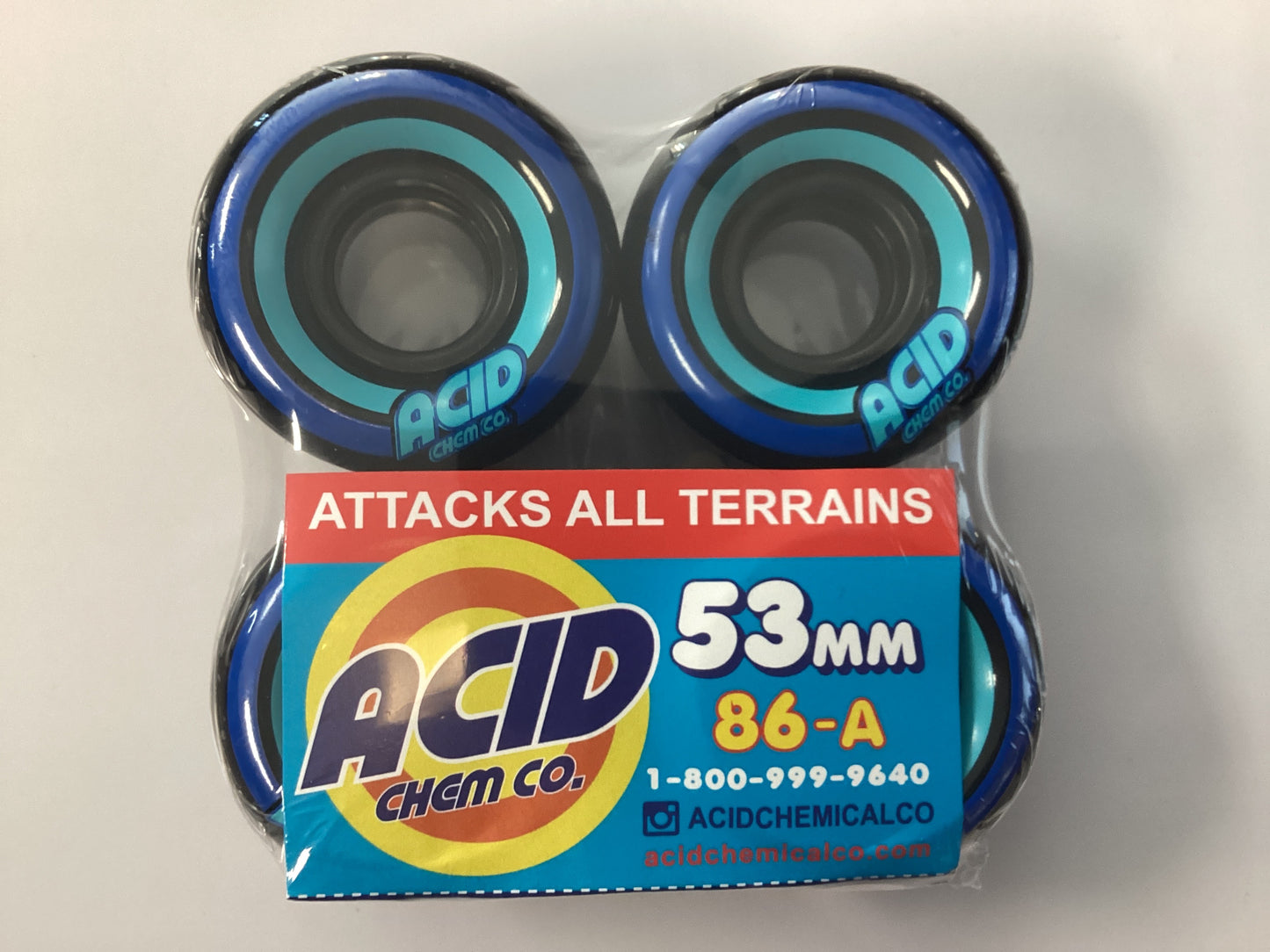 Acid Skateboard Wheels 53mm 86A PODS CONICAL BLACK Soft Cruiser Filmer Wheels