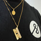 HERMOSA SKATE ICED OUT RAZOR BLADE GOLD Pendant 24” chain necklace