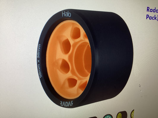 Radar Halo Wheels for roller skates set of 8 orange 86A 59/38mm