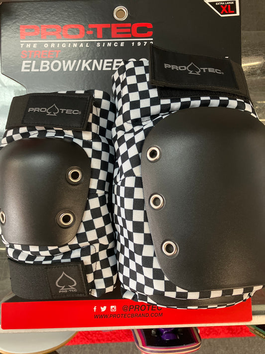 Protec XL pad set checker board street elbow / knee