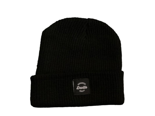 Daville beanie Quality Logo rib black